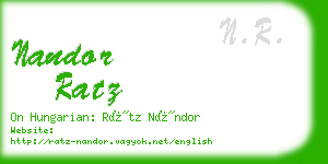 nandor ratz business card